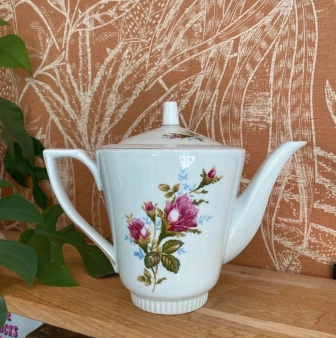 Vintage Karolina Made in Poland theepot met rozen, Ophalen of Verzenden