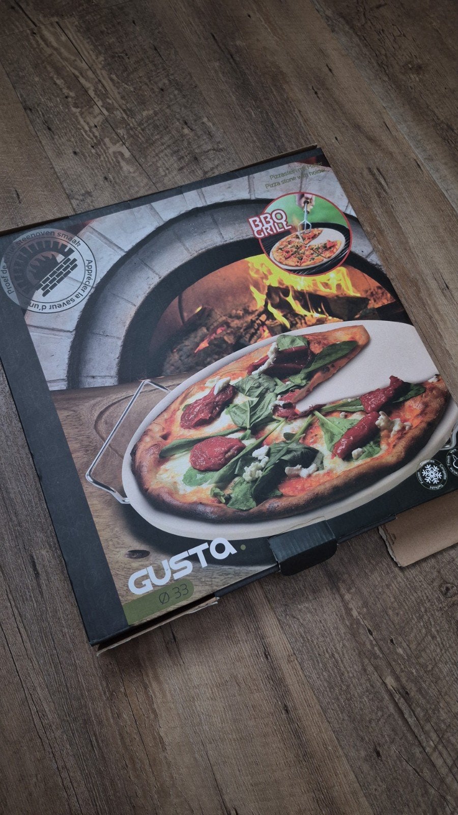 Gusta Pizzasteen Ø 33 cm voor BBQ, Ophalen of Verzenden, Nieuw, Gusta
