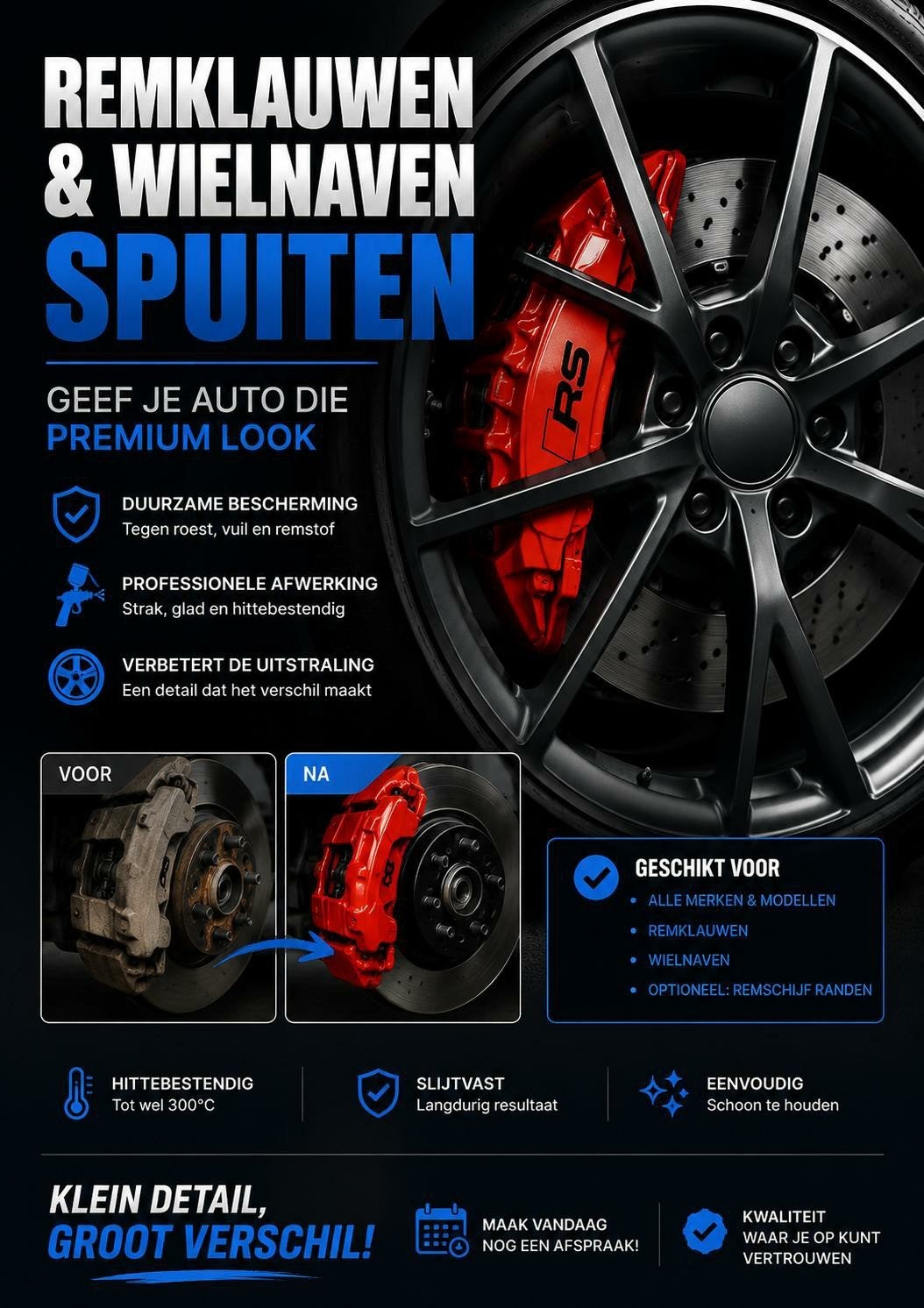 Remklauwen en Wielnaven Spuiten-Geef je auto een premium lo, Auto-onderdelen, Qualitycarsstyling@hotmail.com, Ophalen of Verzenden