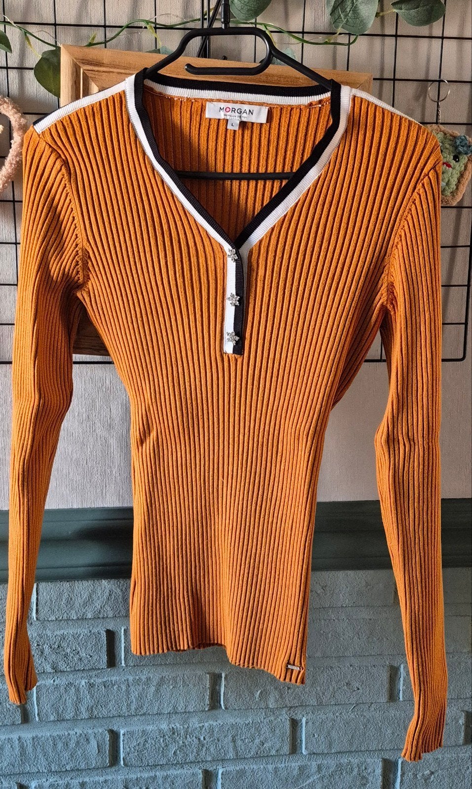 Morgan camelkleurige ribgebreide trui, maat M, Kleding | Dames, Maat 38/40 (M), Bruin, Zo goed als nieuw, Morgan