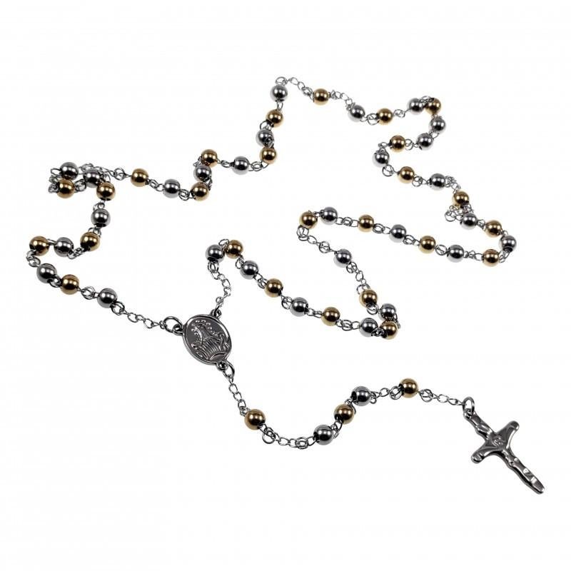 6mm Rozenkrans Ketting Heren RVS Zilverkleur-Goudkleur, Birgitta-Gracht 33, 6465 EL Kerkrade, Nederland, Verzenden, Nieuw, Esde2