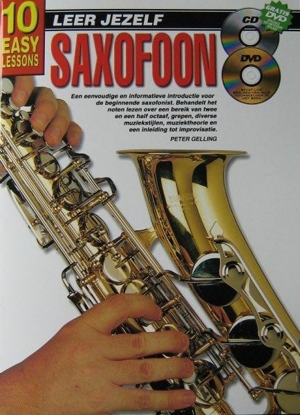Lesboek+ cd+dvd-Leer Jezelf Saxofoon-NL editie-10 lessen, Ophalen of Verzenden, Les of Cursus, Overige genres, Saxofoon