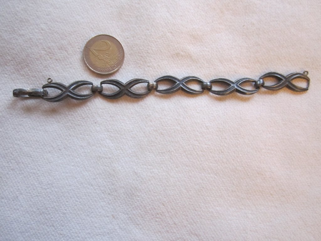 46.   Schitterende oude armband, zilver 925,  18 cm, Ophalen, Zilver, Armband