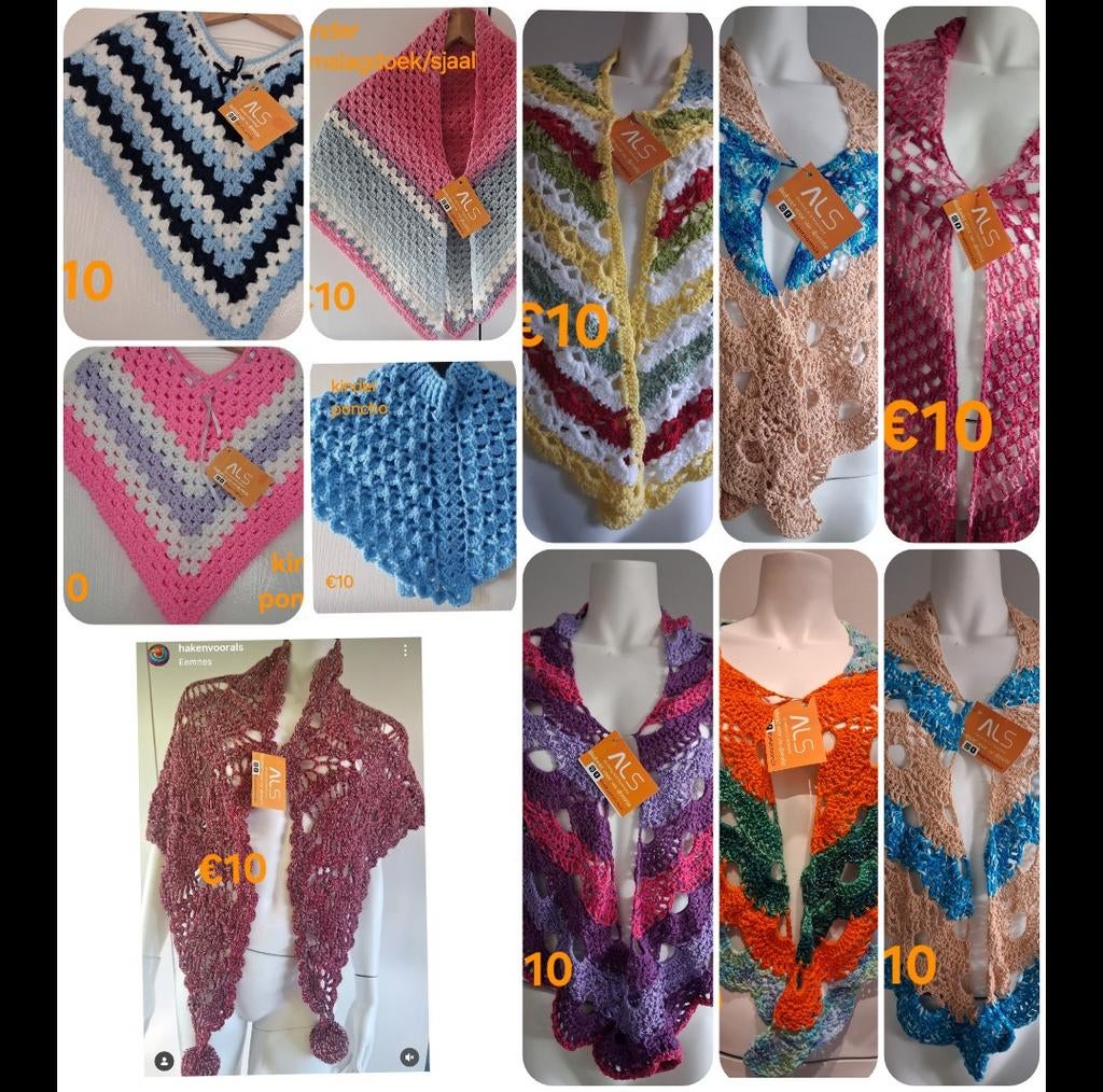 Gehaakte omslagdoeken en poncho's, Ophalen of Verzenden