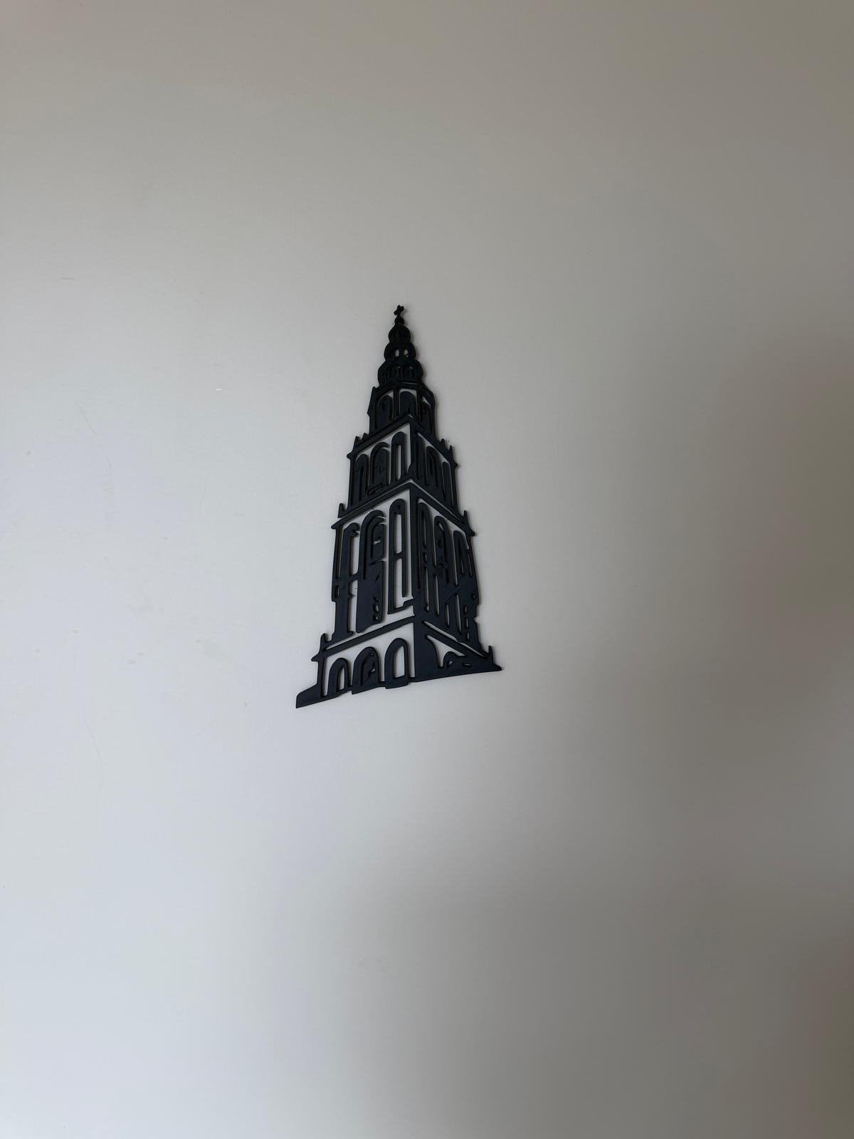 Wanddecoratie Martini Toren - 3D print, Huis en Inrichting, Zwart, 13 cm, Kunststof, Modern