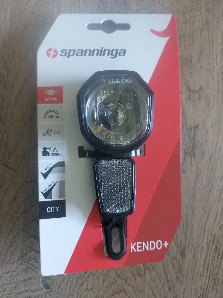Spanninga koplamp Kendo + XDOc dynamo 30 lux, Ophalen of Verzenden, Nieuw, Dynamo, Voorlicht
