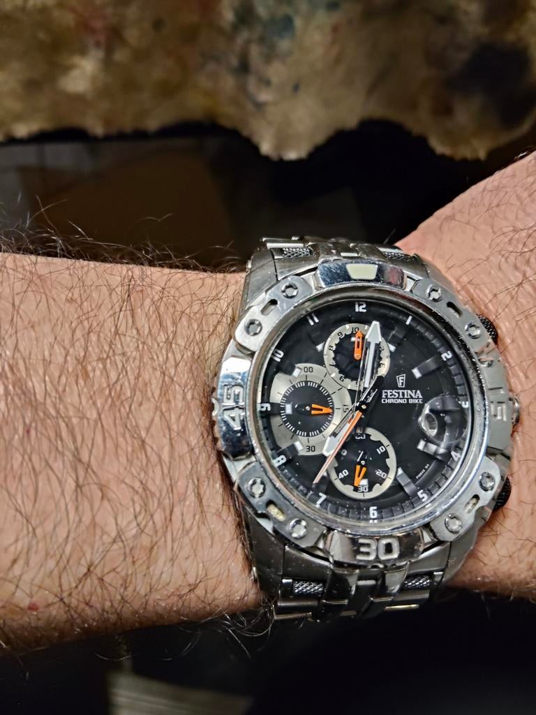 Festina Chrono Bike Herenhorloge - Zeer Goede Staat, Overige merken, Staal, Gebruikt, Staal