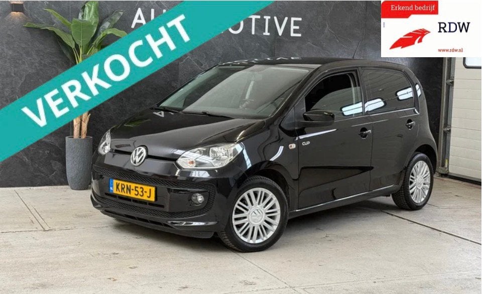 Volkswagen Up Cup! High up!, Auto's, Volkswagen, Voorwielaandrijving, Stof, 4 stoelen, Zwart