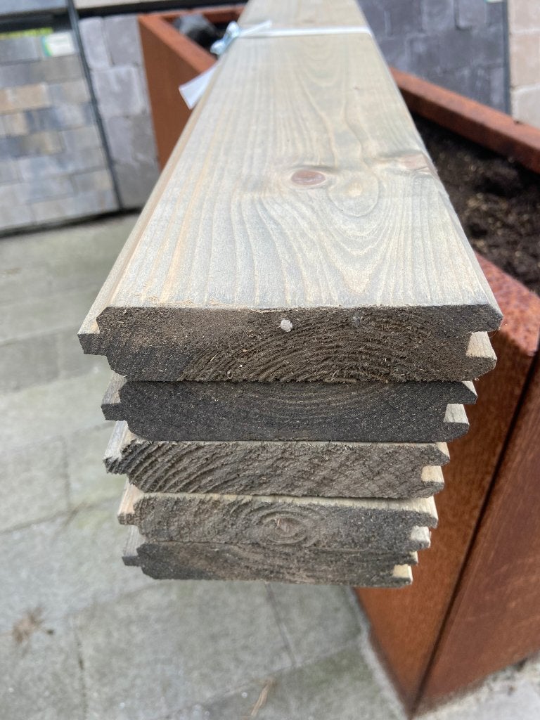 Blokhutprofiel NE vuren Grijs 2,8x12,1x180 cm - J&W 184