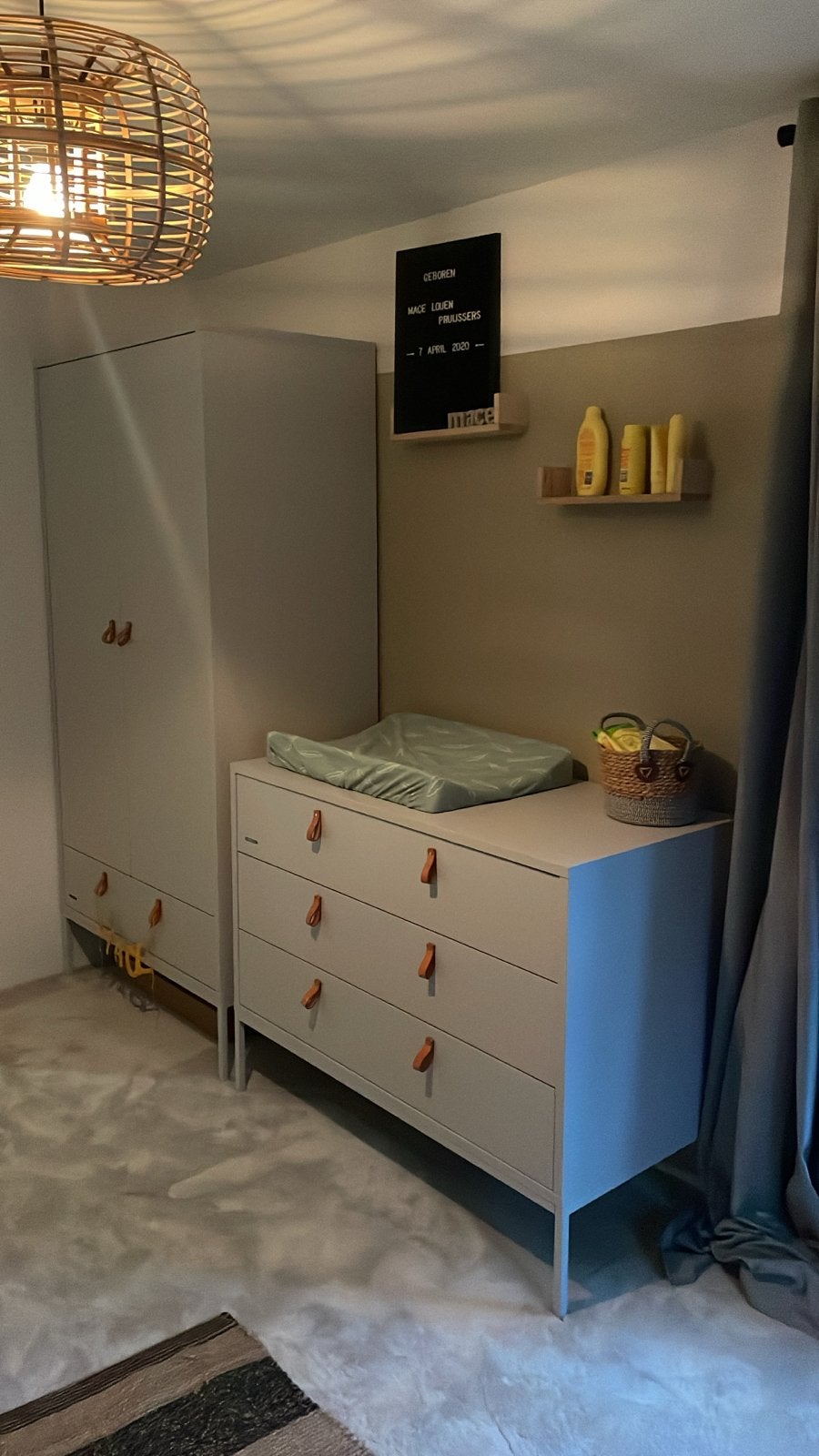 Kidsmill Commode en kast - Lichtgrijs, Ophalen, Gebruikt, 50 tot 70 cm, 100 cm of meer