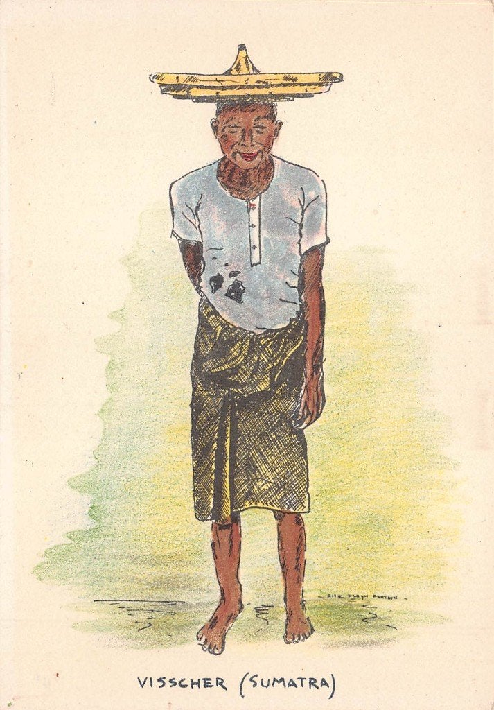 896 Nederlands Indië - Visscher (Sumatra), Verzamelen, Ophalen of Verzenden, 1920 tot 1940, Ongelopen, Buiten Europa