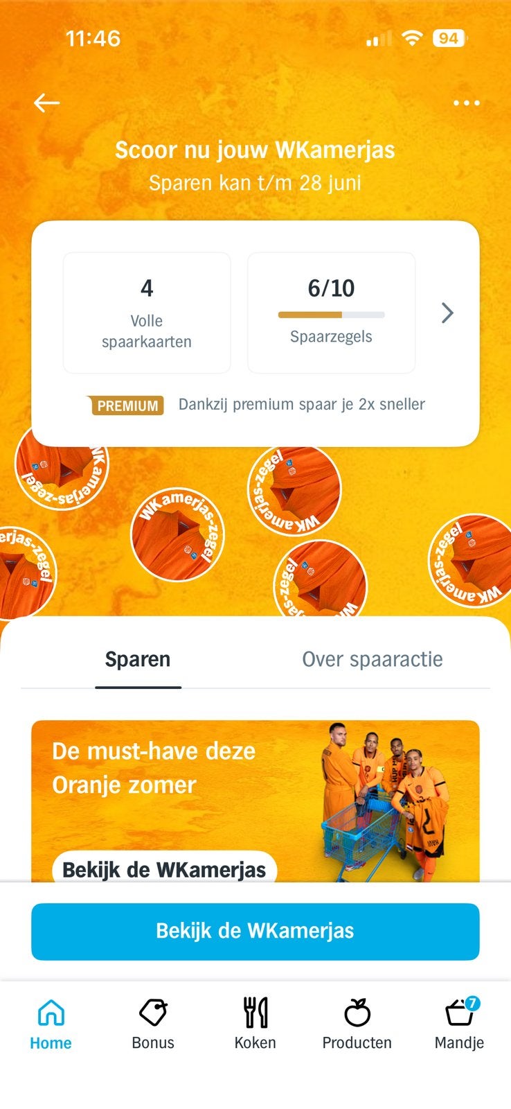 Albert Heijn zegels WK kamerjas 46 zegels, Albert Heijn, Ophalen