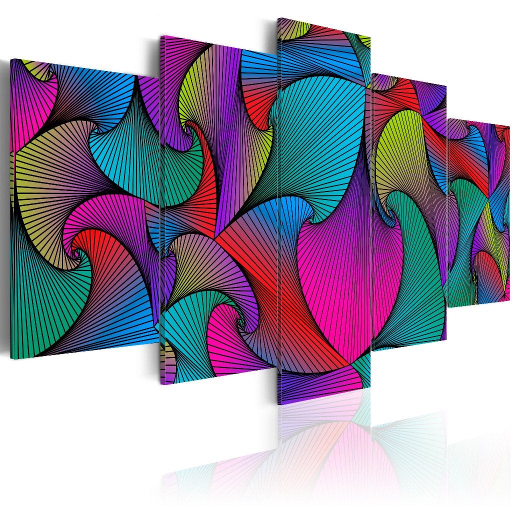 128 Abstract Colors 5 Luik Canvas Schilderij 200x100cm Nieuw, Nieuw, 125 cm of meer, Ophalen of Verzenden, Schilderij