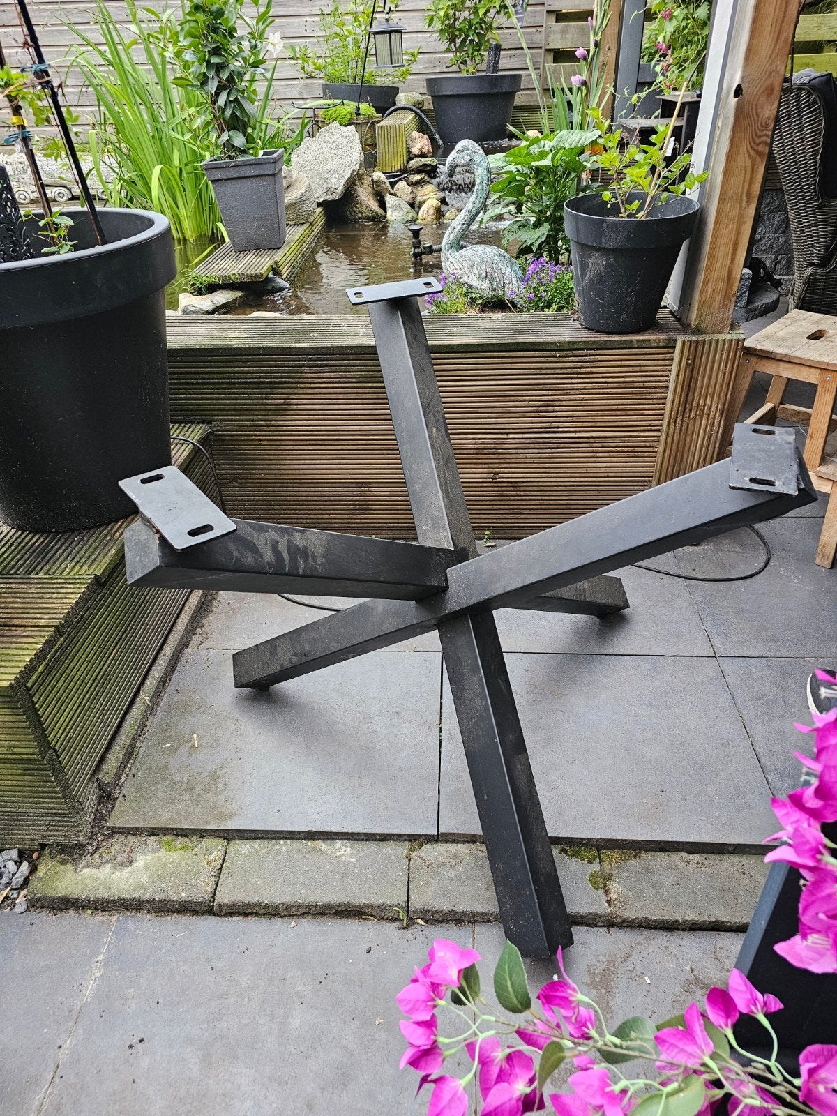 Metalen tafelpoot, Huis en Inrichting, Tafelonderdelen, Ophalen, Rond, 50 tot 100 cm, Minder dan 50 cm