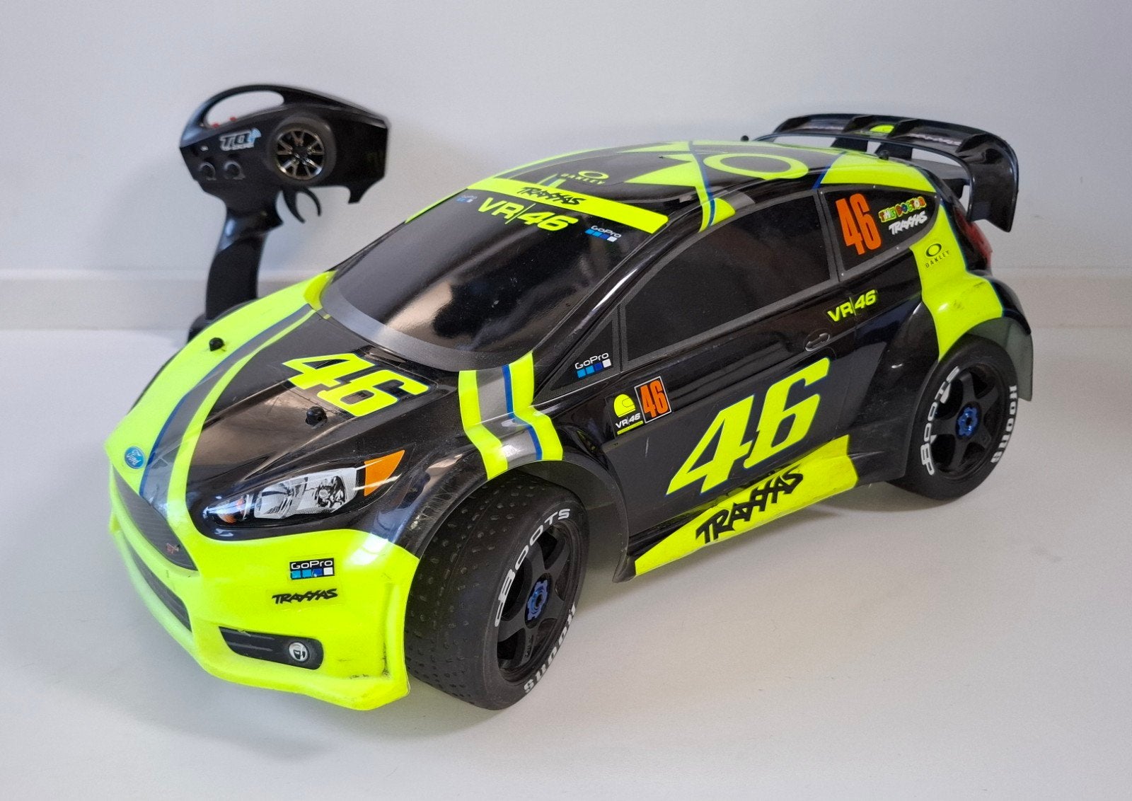 Traxxas Rally VXL met Valentino Rossi body en upgrades, Elektro, Gebruikt, Auto offroad, Ophalen of Verzenden