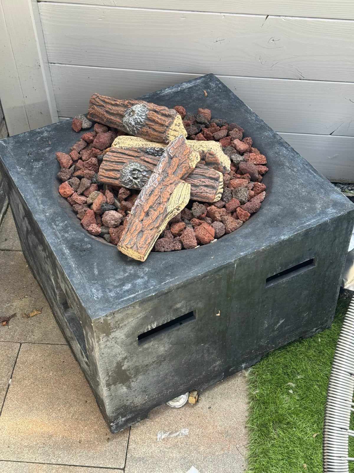 Happy Cocooning vuurtafel met hoes en lavastenen, Ophalen, Gebruikt, Vuurkorf