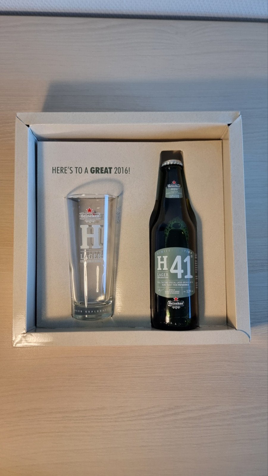 Heineken H41 Limited Edition bier met glas - 2016, Verzamelen, Ophalen of Verzenden, Nieuw, Flesje(s), Heineken