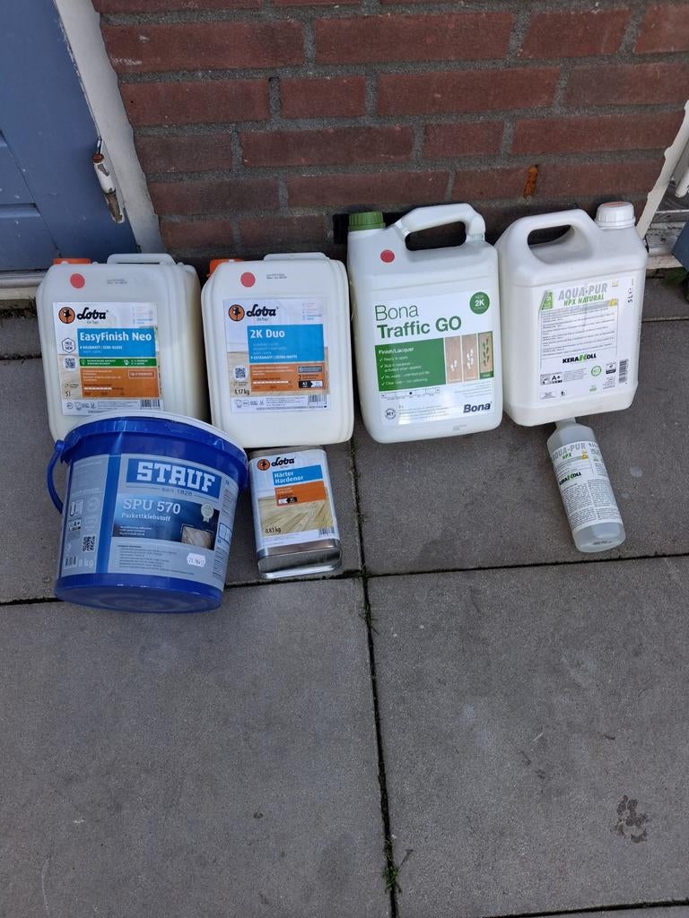 Diverse parketlak en lijm voor binnenhuis gebruik, Ophalen of Verzenden, Nieuw, Wit