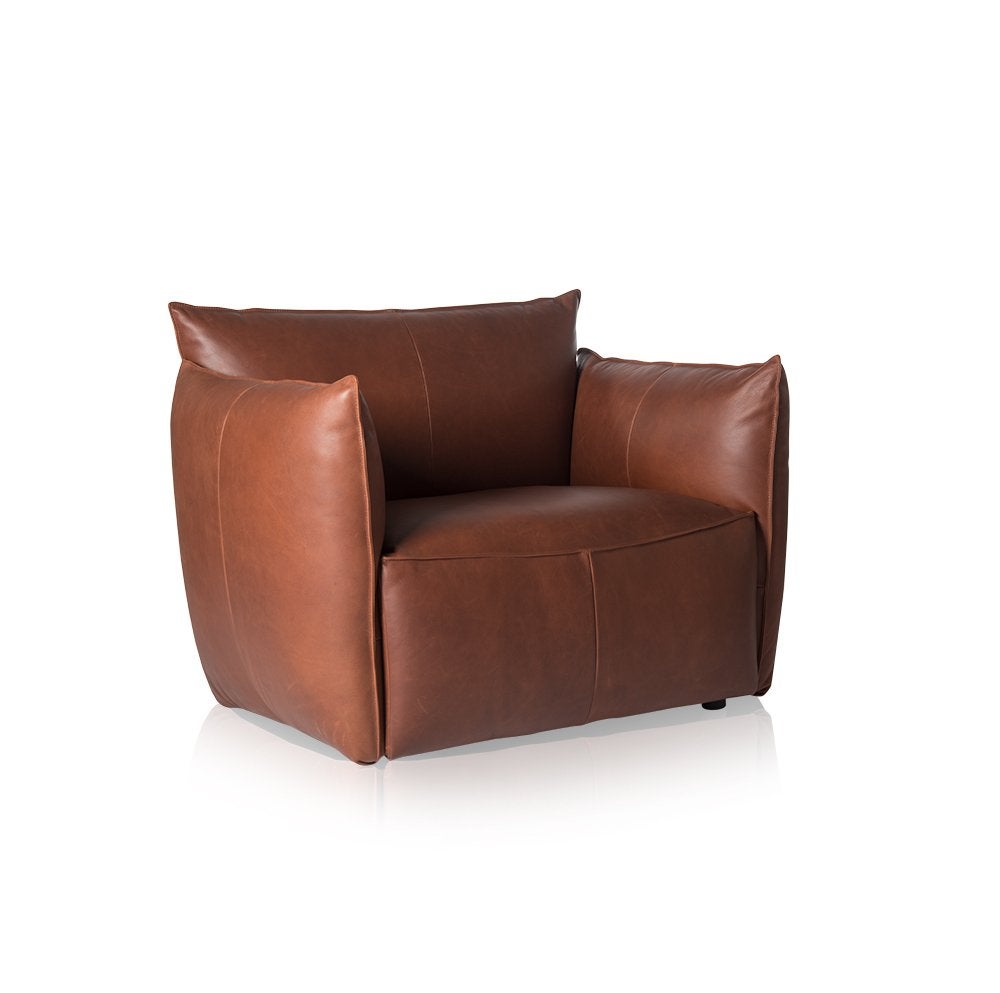 Jess design fauteuil leer, Ophalen, Zo goed als nieuw, 100 tot 125 cm, Landelijk industrieel Scandinavisch