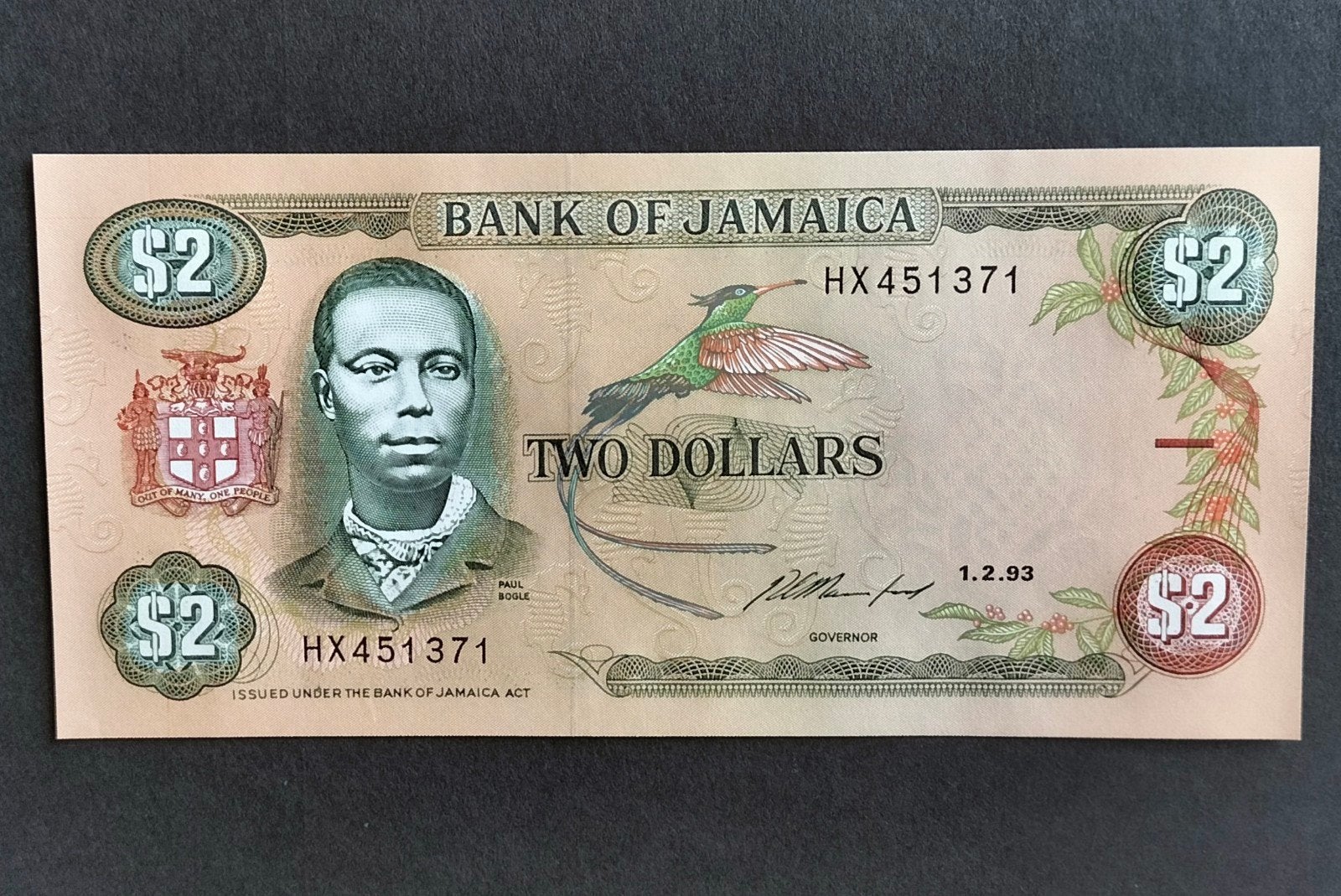 Jamaica - 2 Dollar 1993 - Pick#69e UNC., Verzenden, Los biljet