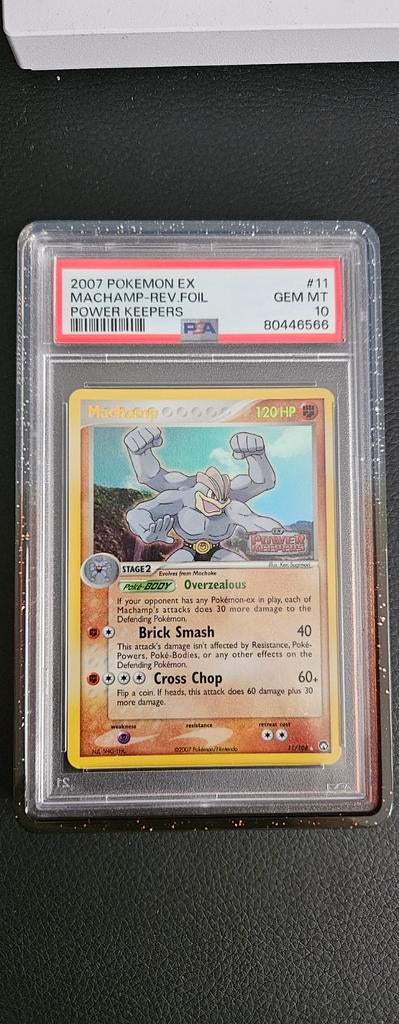 Machamp Powerkeepers Low pop PSA 10, Hobby en Vrije tijd, Verzamelkaartspellen | Pokémon, Ophalen, Nieuw, Losse kaart, Foil