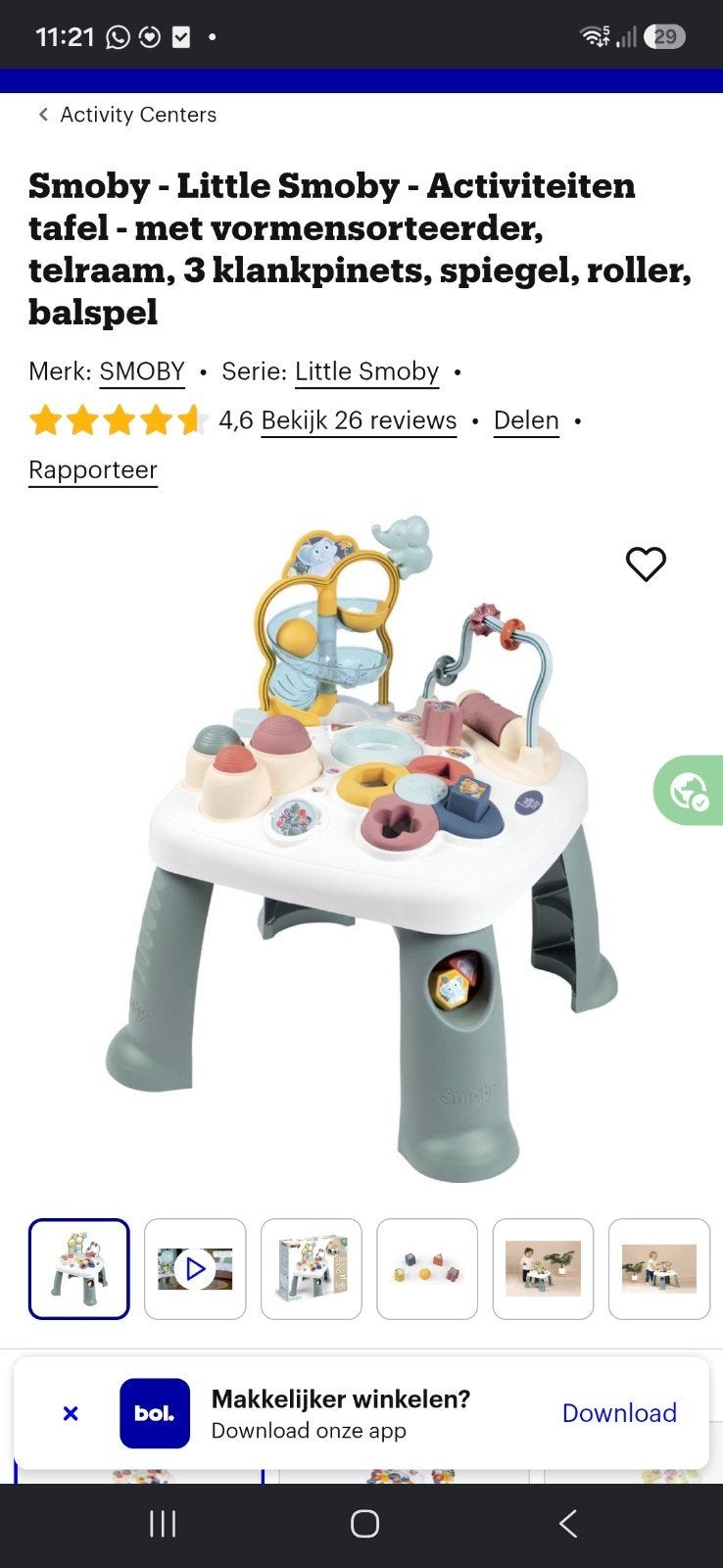 speeltafel, Ophalen, Zo goed als nieuw