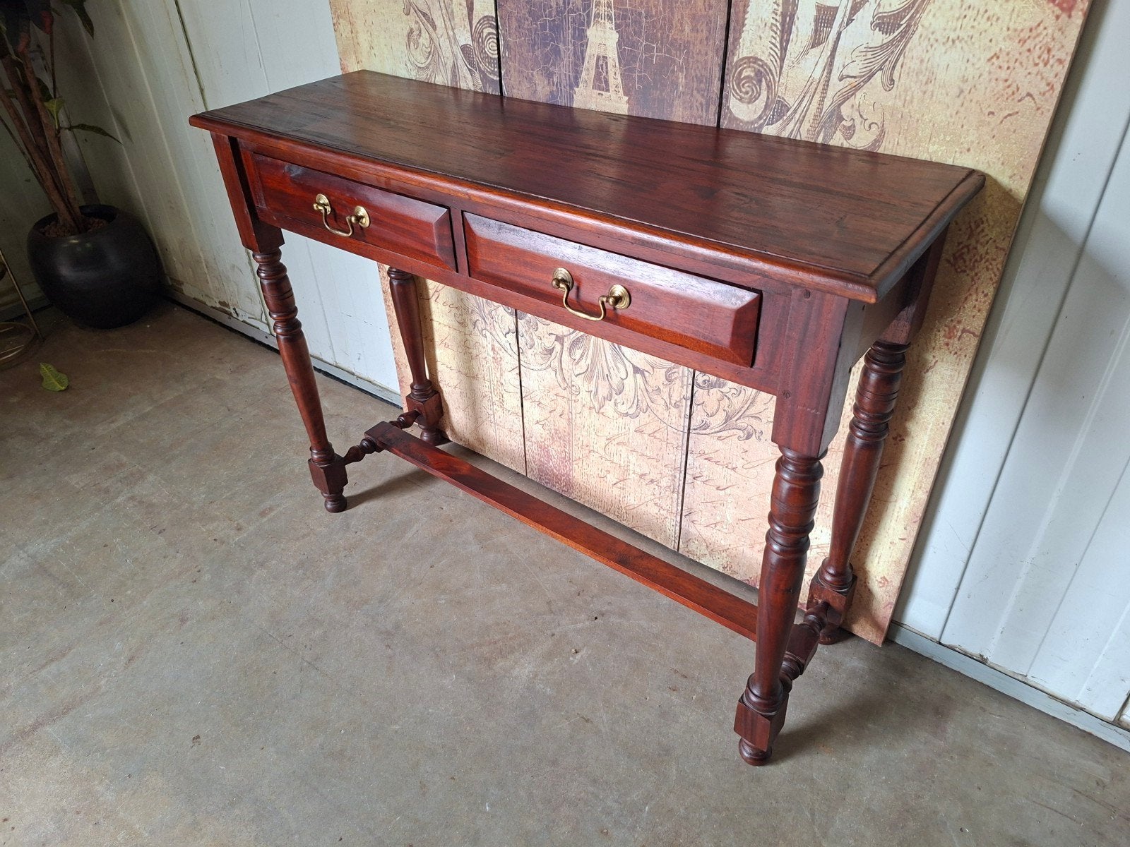 Klassieke Engelse sidetable, haltafel, wandconsole, Ophalen of Verzenden, Zo goed als nieuw, 25 tot 50 cm, Rechthoekig