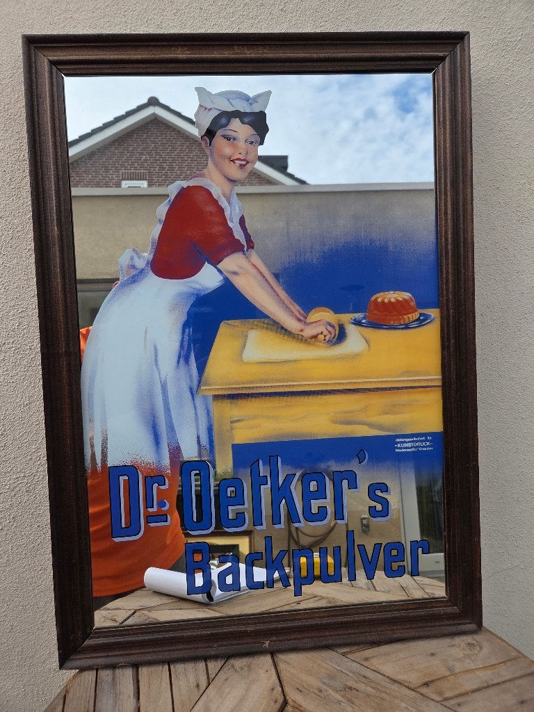 Set Reclamespiegels Dr. Oetker Pudding (2x), Verzamelen, Ophalen, Gebruikt, Reclamebord