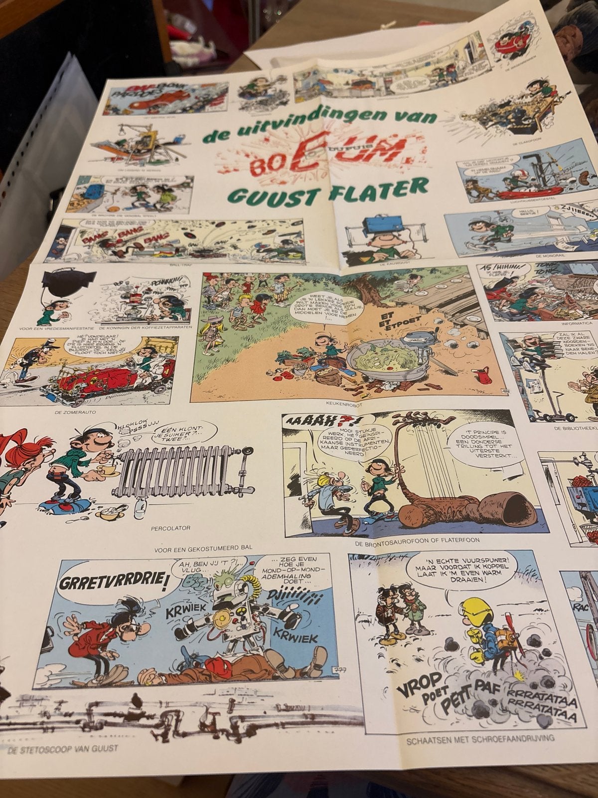 De Uitvindingen van Guust Flater - poster, Ophalen of Verzenden, Plaatje, Poster of Sticker