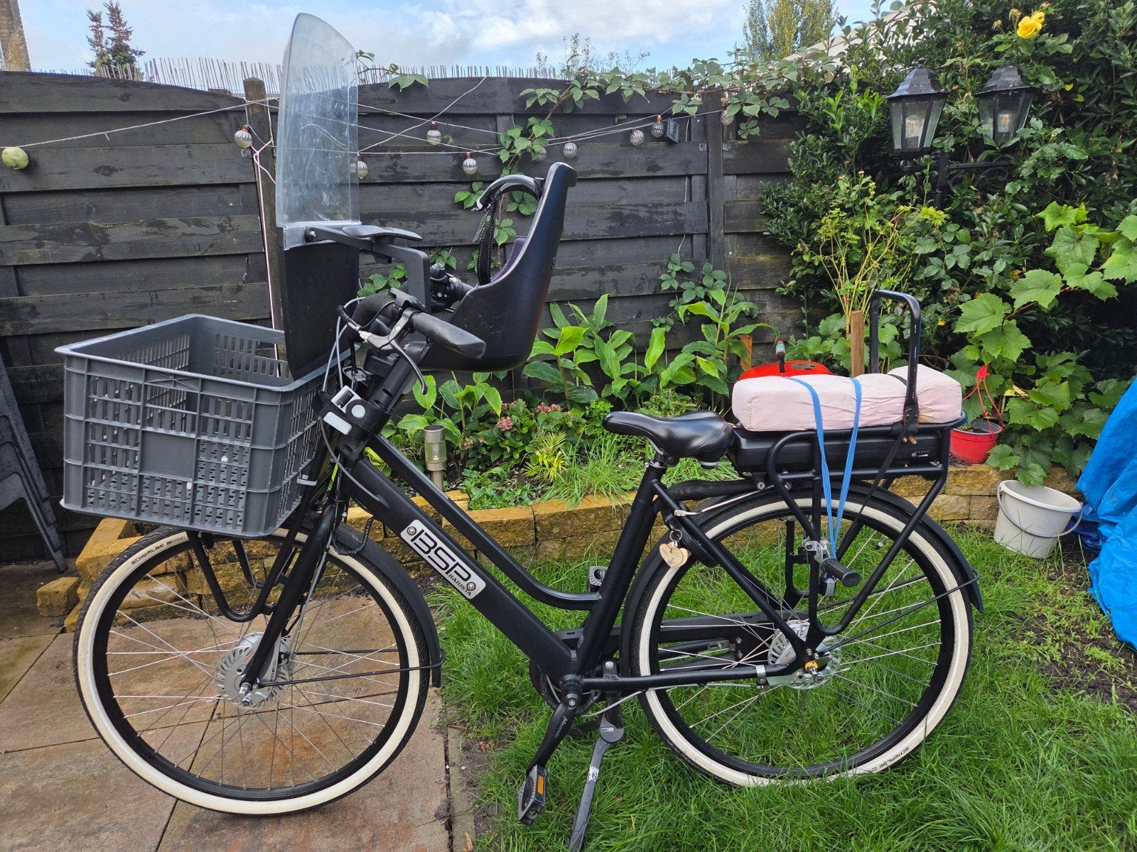 BSP Barista E-bike met kinderzitje en windscherm, Gebruikt, (Extra) lage instap, 50 tot 53 cm, Trommelrem