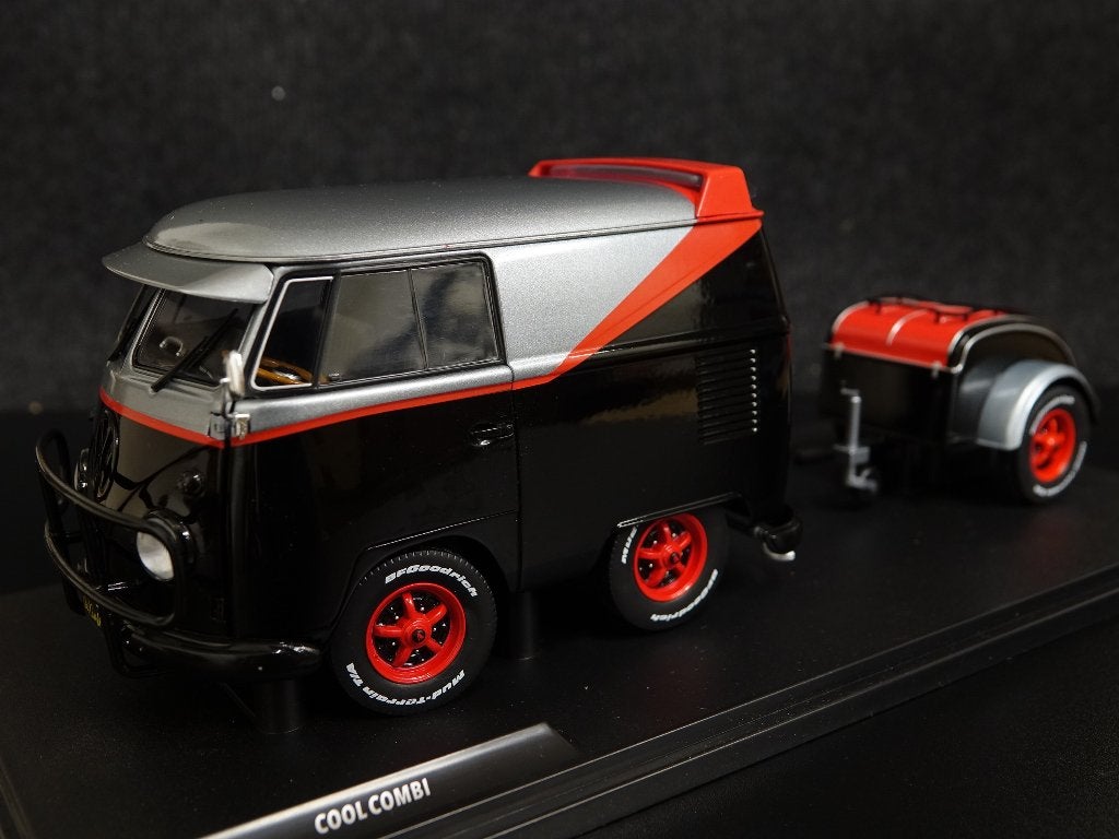 Solido 1:18 Volkswagen T1 Kool Kombi + Aanhanger The A-Team, Hobby en Vrije tijd, Solido, Auto, Solido, Onbekend
