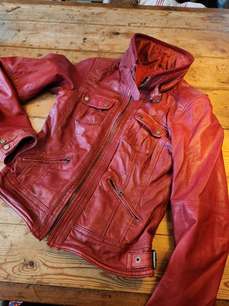 Echt leren jasje maat S - Bershka Leather Collection, Ophalen of Verzenden