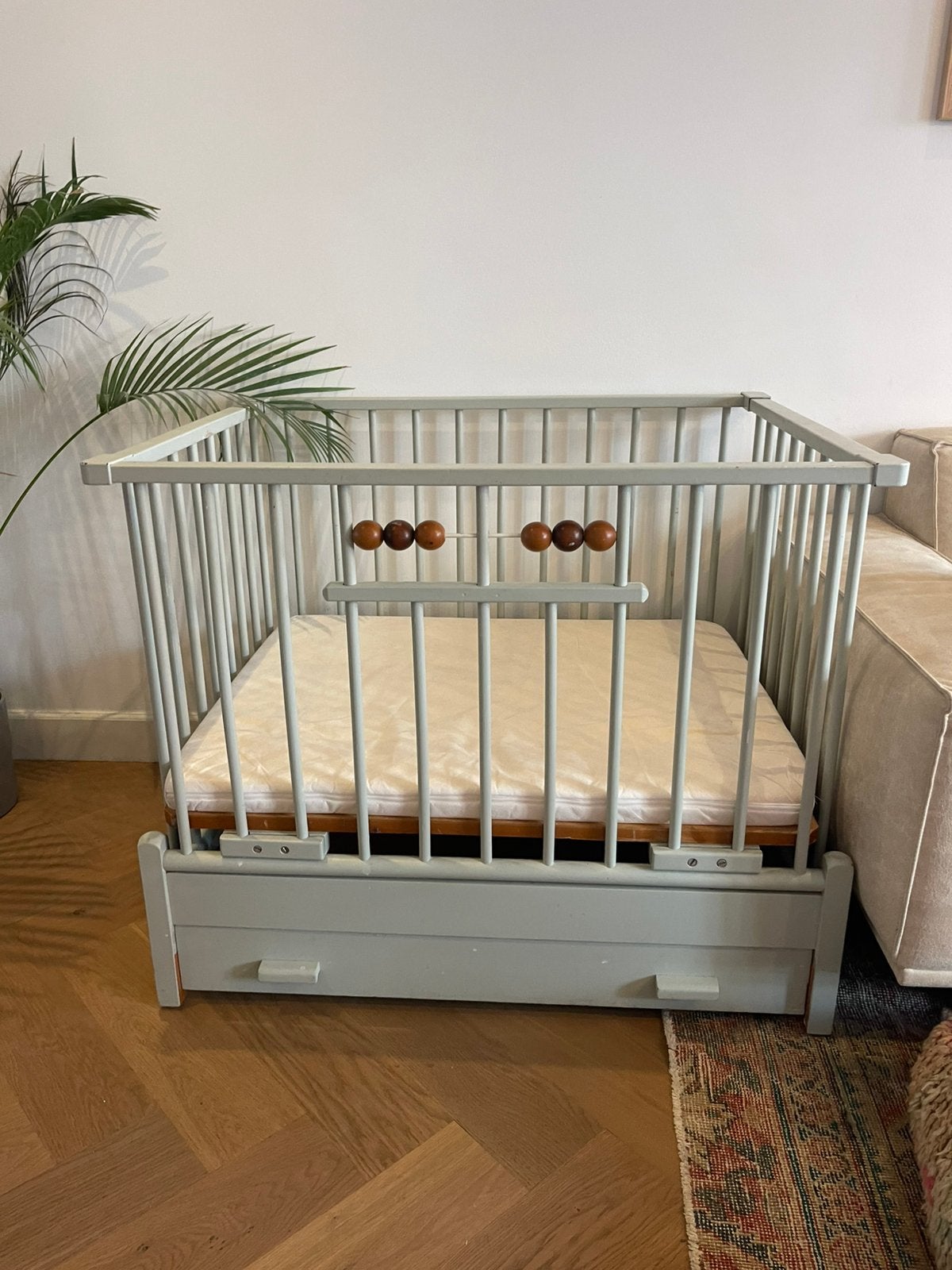 Retro jaren ‘70 vintage upcycled box hoogte verstelbaar, Ophalen, Zo goed als nieuw, Rechthoekig, In hoogte verstelbaar