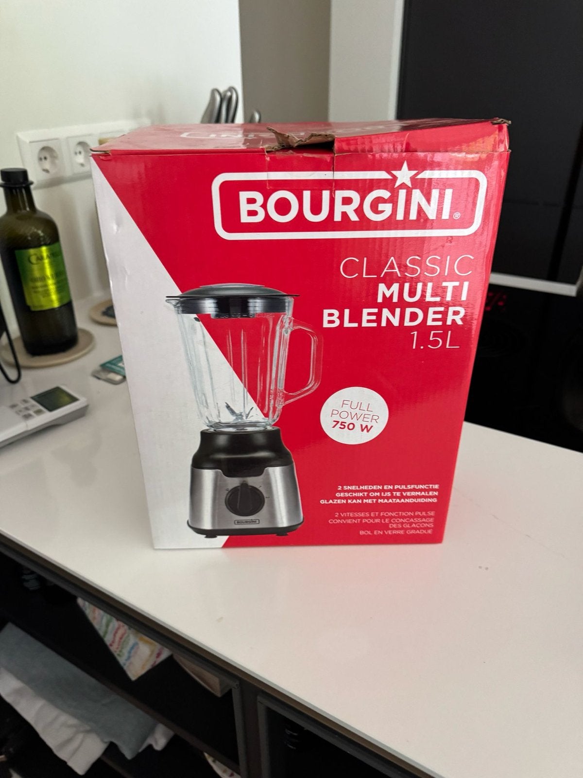 BOURGINI Classic Multi Blender 1.5L - Nieuw in doos, Ophalen of Verzenden, Nieuw, Blender