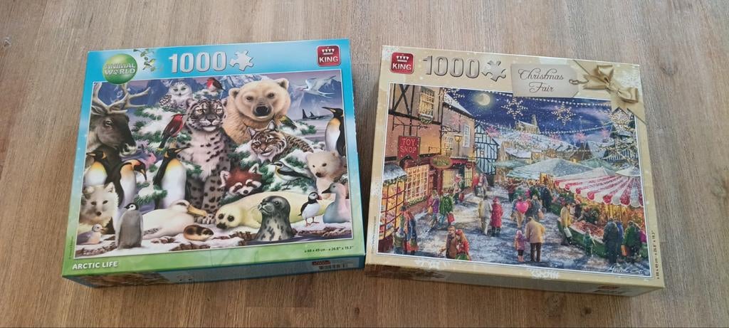 2 King Puzzels 1000 stukjes - Compleet en zo goed als nieuw, Ophalen of Verzenden, Meer dan 50 stukjes, Zo goed als nieuw