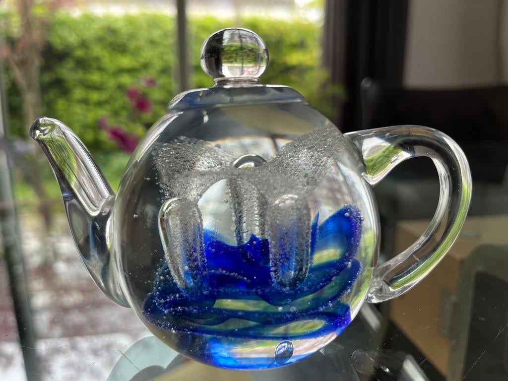Presse papier Edinburgh Glass theepot, Ophalen of Verzenden