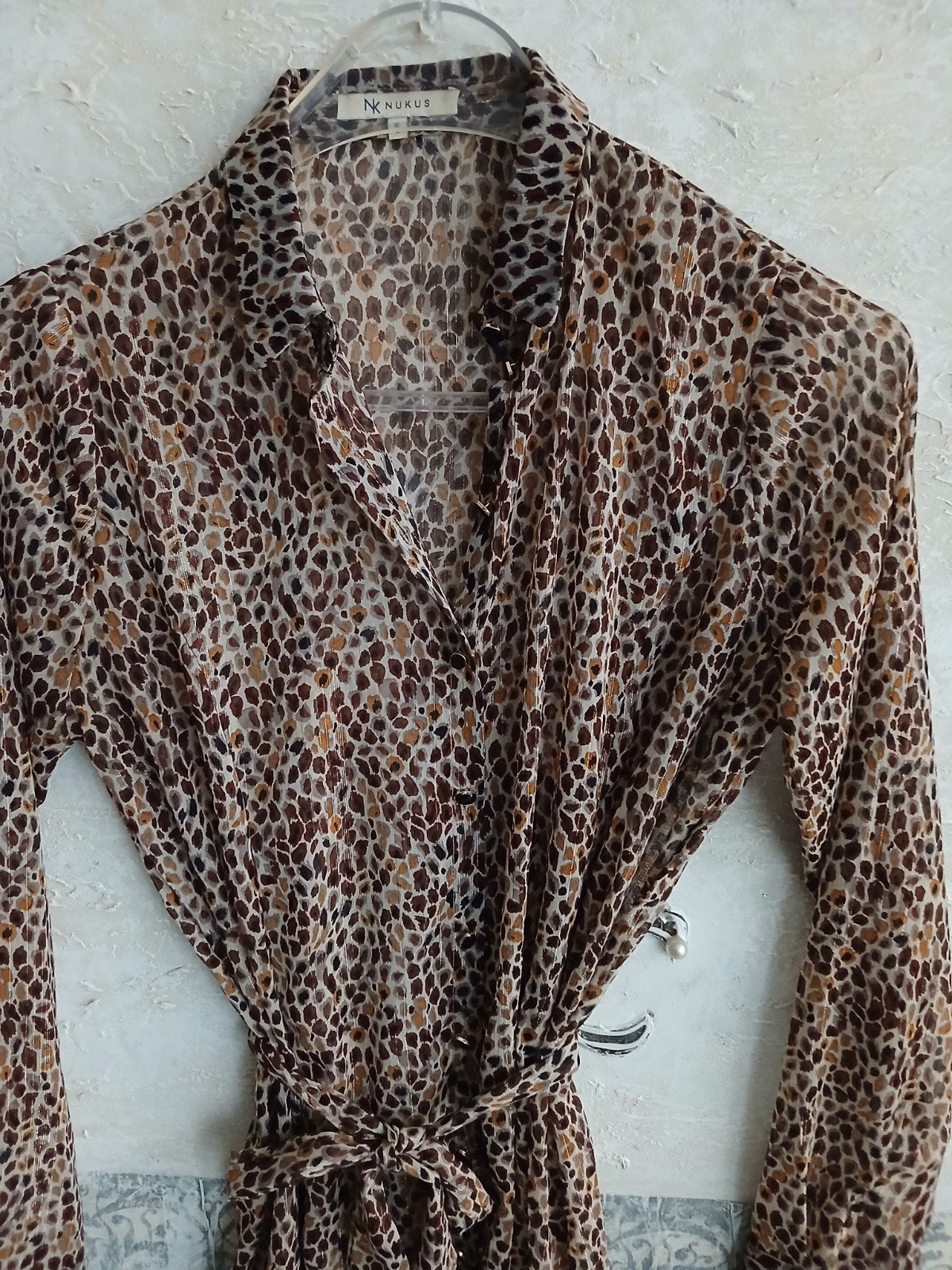 NUKUS - jurk, Kleding | Dames, Maat 38/40 (M), Bruin, Ophalen of Verzenden, Zo goed als nieuw