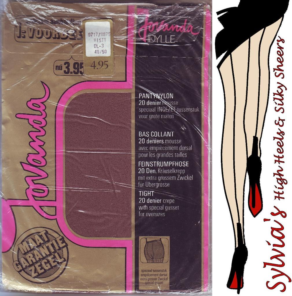 Jovanda Idylle 20 denier mousse panty grote maat 48/50, Maat 48/52 (XL), Bruin, Verzenden, Nieuw