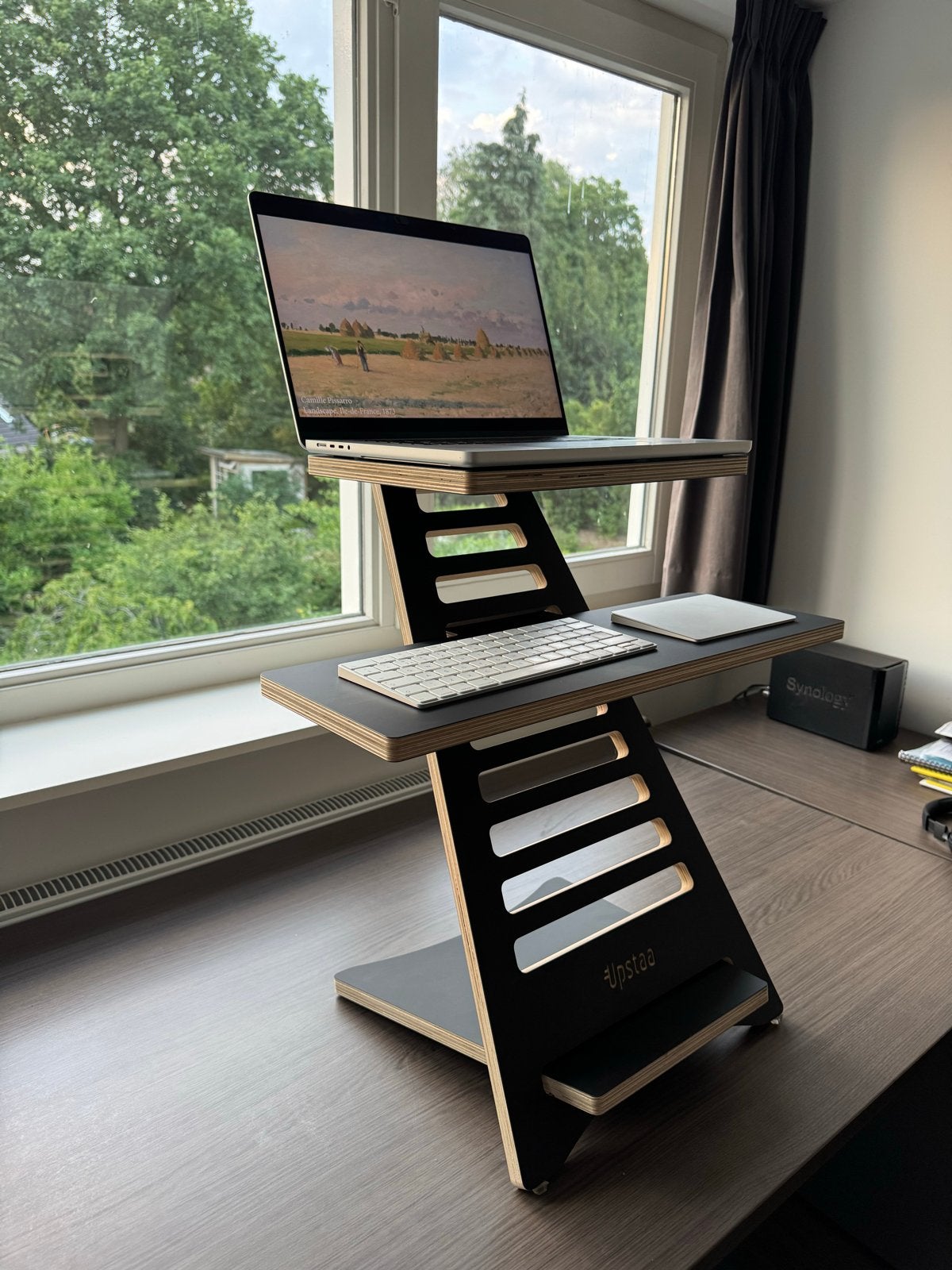 Upstaa mat zwart - sta-bureau, Computers en Software, Laptopstandaarden, Ophalen, Gebruikt