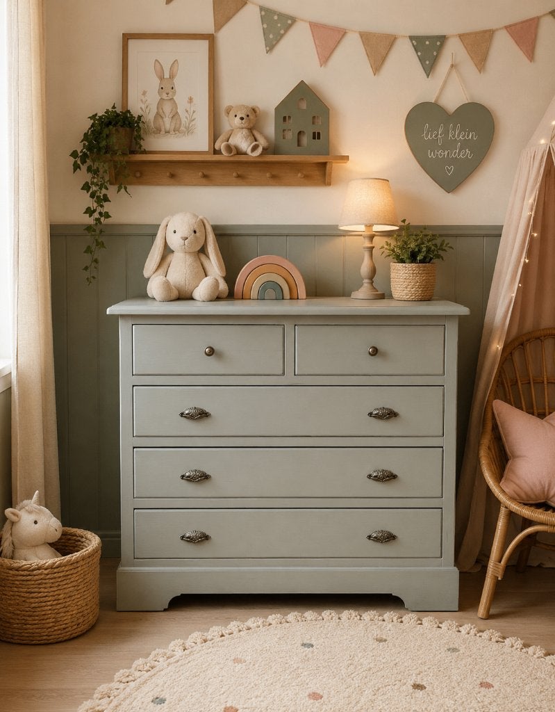 Prachtige authentieke commode ladekast Sea Floor Lagoon 1920, Kinderen en Baby's, Kinderkamer | Commodes en Kasten, Ophalen, 50 tot 70 cm