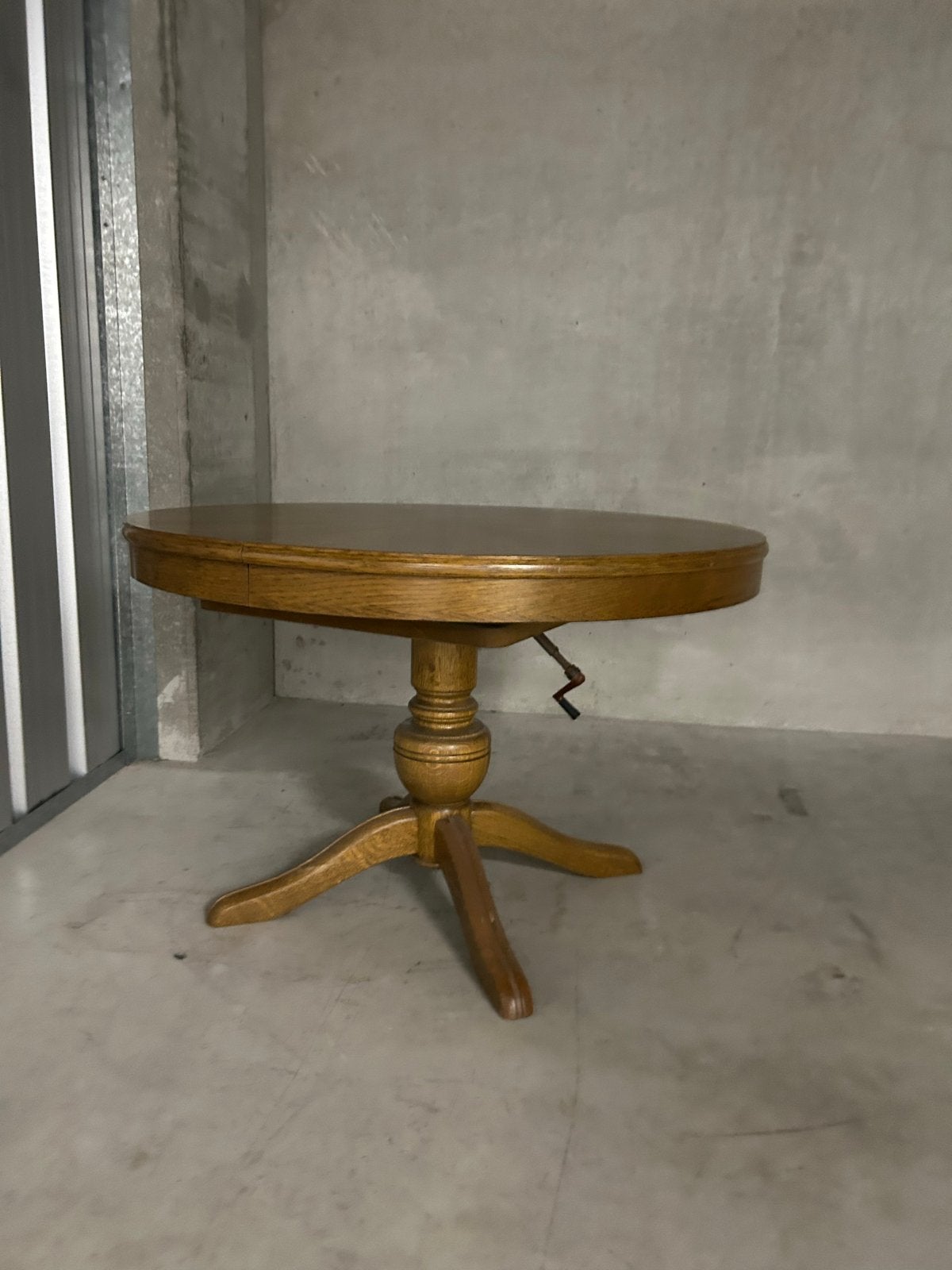 Ronde houten salontafel met draaibaar blad, Ophalen, Gebruikt, Rond, Tot twee personen