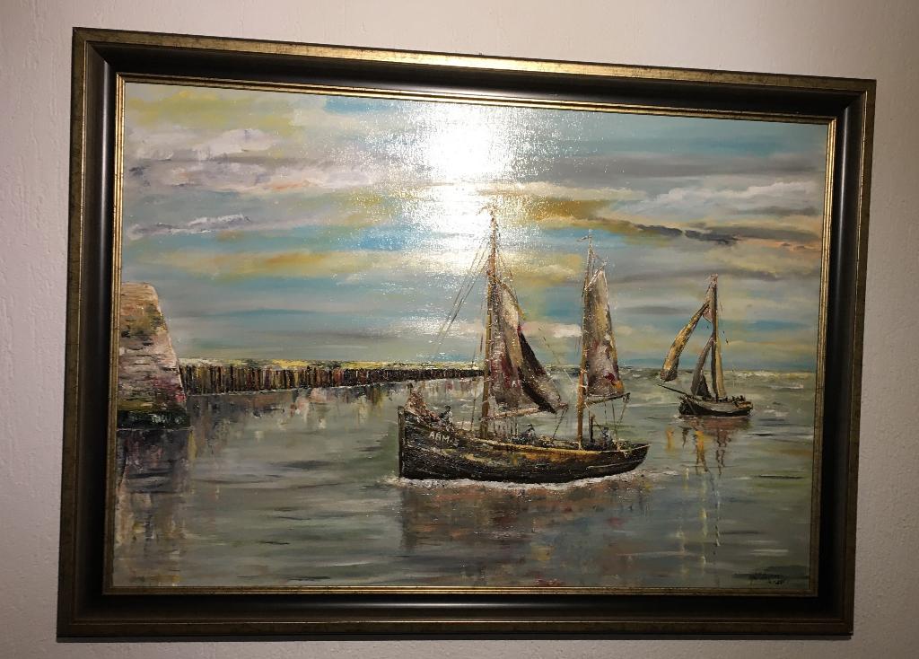Vlissingen -Veere oude visserij Jac Caljouw  Arnemuiden, Antiek en Kunst, Kunst | Schilderijen | Klassiek, Ophalen