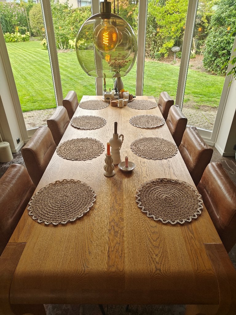 Prachtige eettafel set Goossens, Ophalen, 50 tot 100 cm, Vijf personen of meer, Rechthoekig