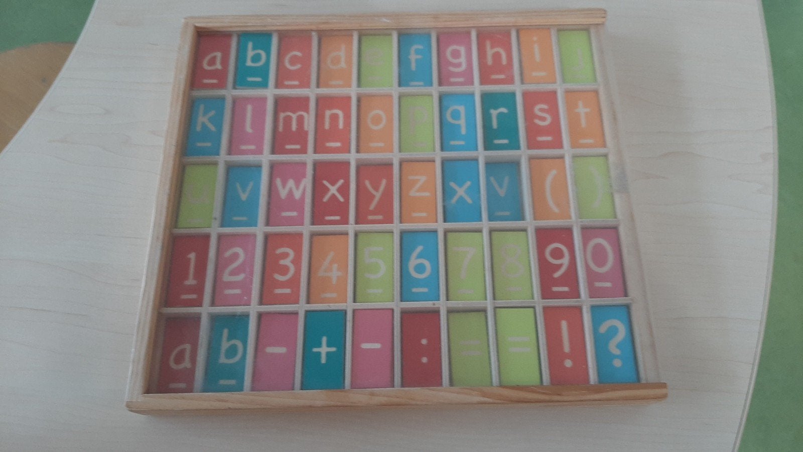 houten doos met letter- en cijferblokjes, Kinderen en Baby's, Ophalen, Zo goed als nieuw, Taal en Lezen