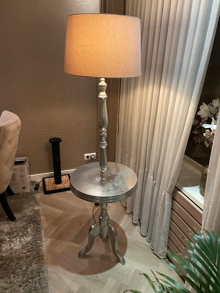 Riviera Maison Winston Wijn Tafellamp - Zilver, Ophalen, Gebruikt, Metaal, 150 tot 200 cm