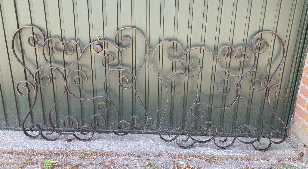 2x Brocante smeedijzeren hek, Ophalen