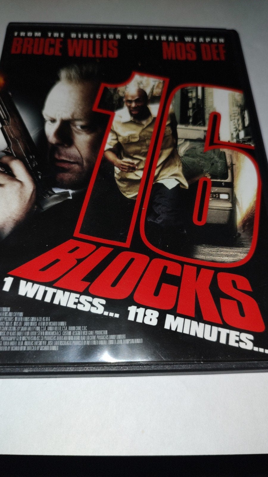 Bruce Willis mos def 16 blocks 1 witness 118 minuten 2 euro, Vanaf 16 jaar, Ophalen of Verzenden, Zo goed als nieuw