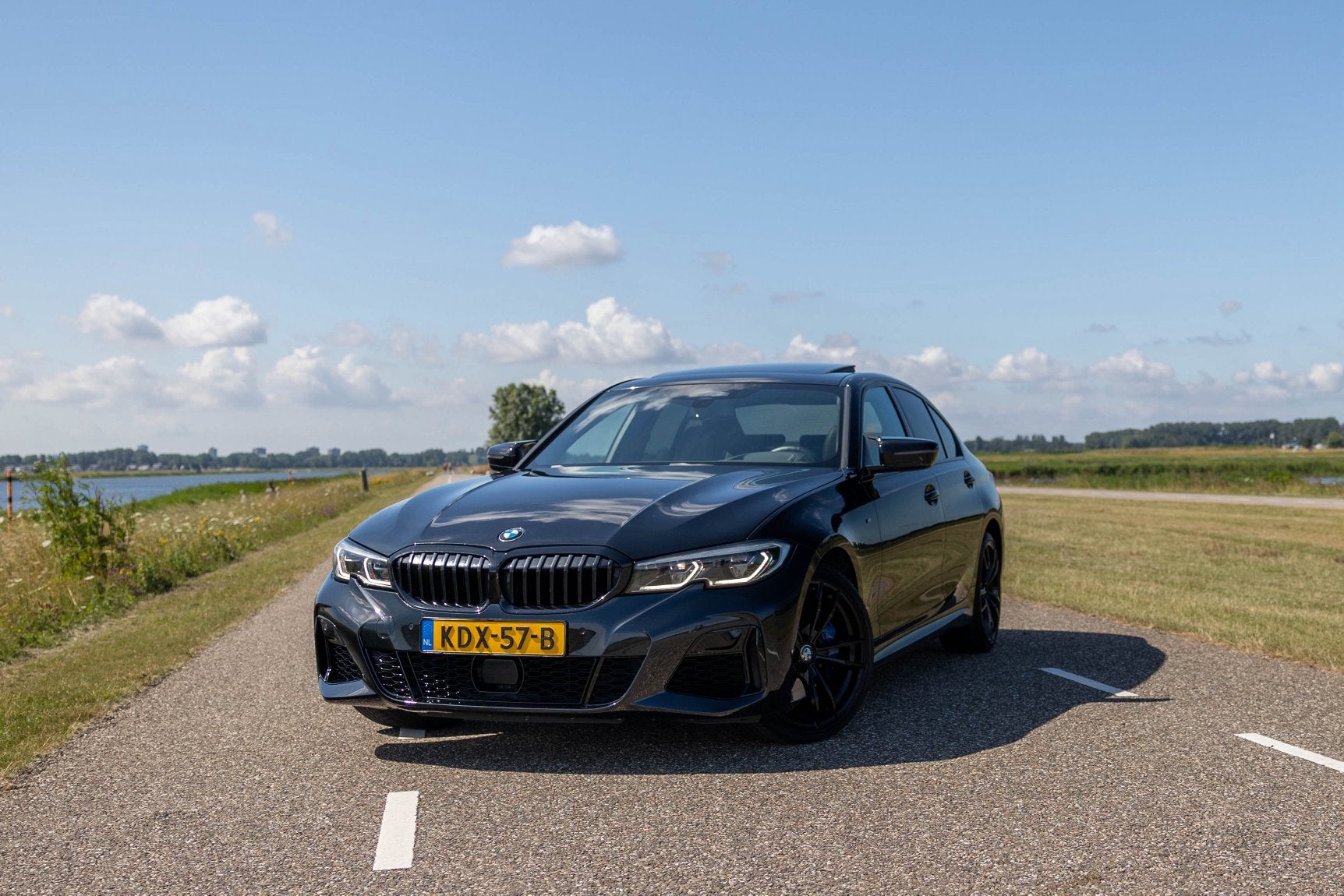 BMW M340i Xdrive High Executive/374pk/Laser/Acc/Dak/Leer, Auto's, Automaat, 1800 kg, Zwart, 1645 kg