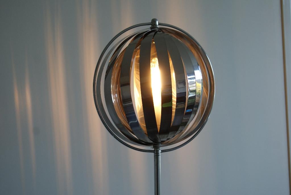 Chromen vloerlamp lamellen, Ophalen, Zo goed als nieuw, Metaal, 150 tot 200 cm