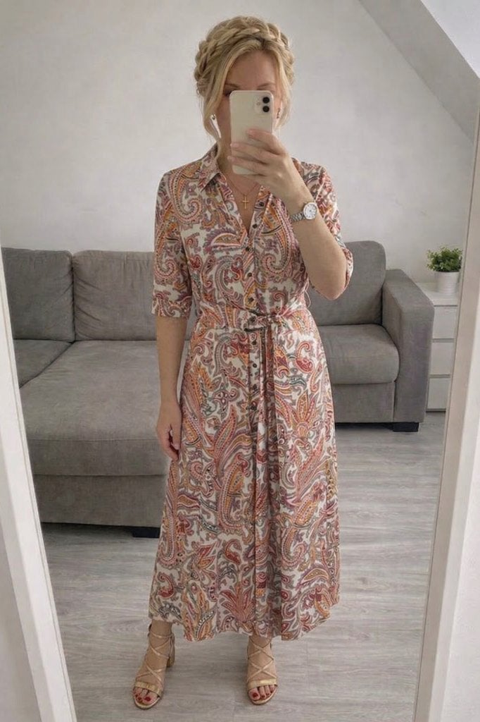 Lange jurk K-Design xl, Kleding | Dames, Jurken, K-design, Meerkleurig, Maat 46/48 (XL) of groter, Ophalen of Verzenden